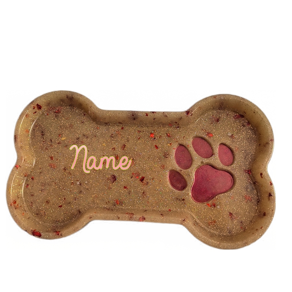 Hand Crafted Resin Paw Print Personalized Tray